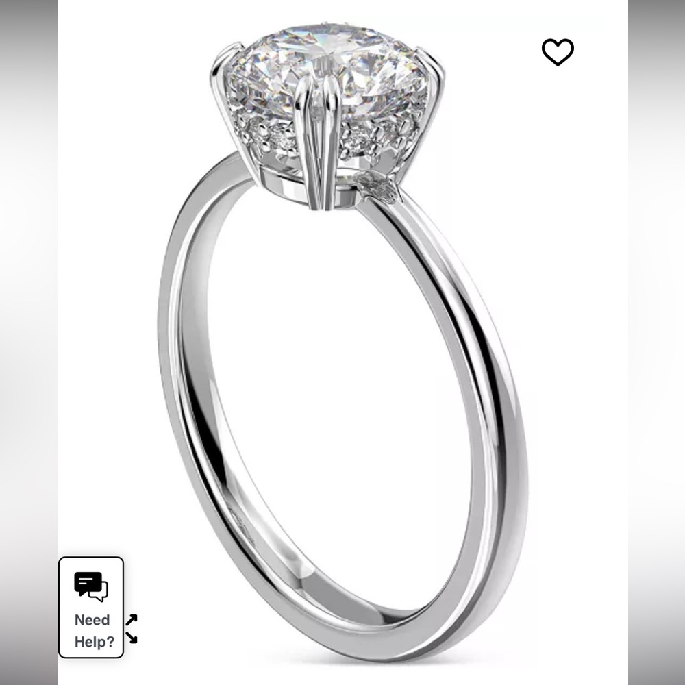 Silver Solitaire Swarovski Ring - image 1